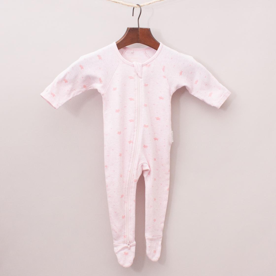 Purebaby Organic Cotton Leaf Romper