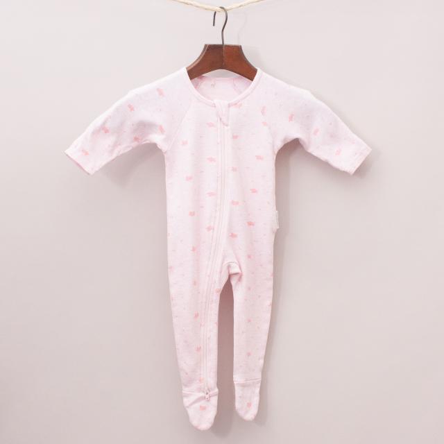 Purebaby Organic Cotton Leaf Romper